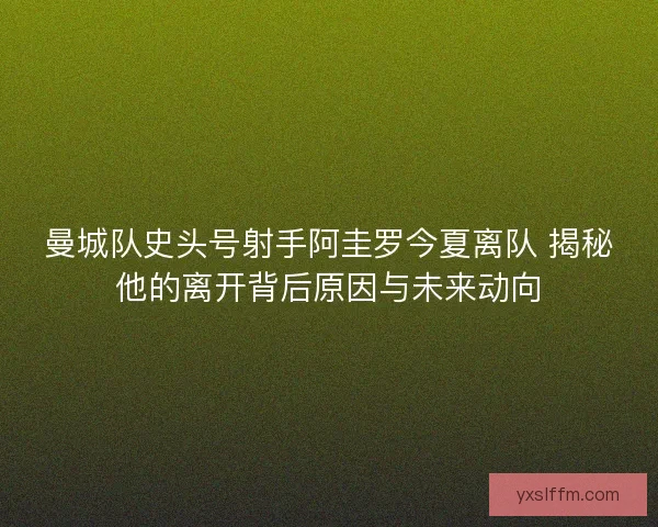 曼城队史头号射手阿圭罗今夏离队 揭秘他的离开背后原因与未来动向
