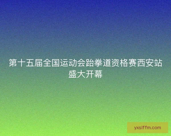 第十五届全国运动会跆拳道资格赛西安站盛大开幕