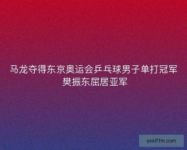 马龙夺得东京奥运会乒乓球男子单打冠军 樊振东屈居亚军